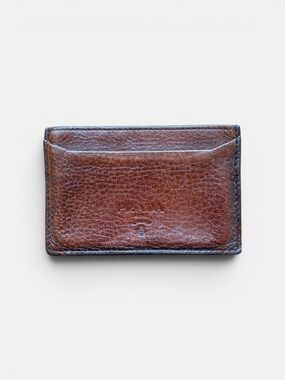 Prada Slim Minimalist Card Holder - Brown Leather